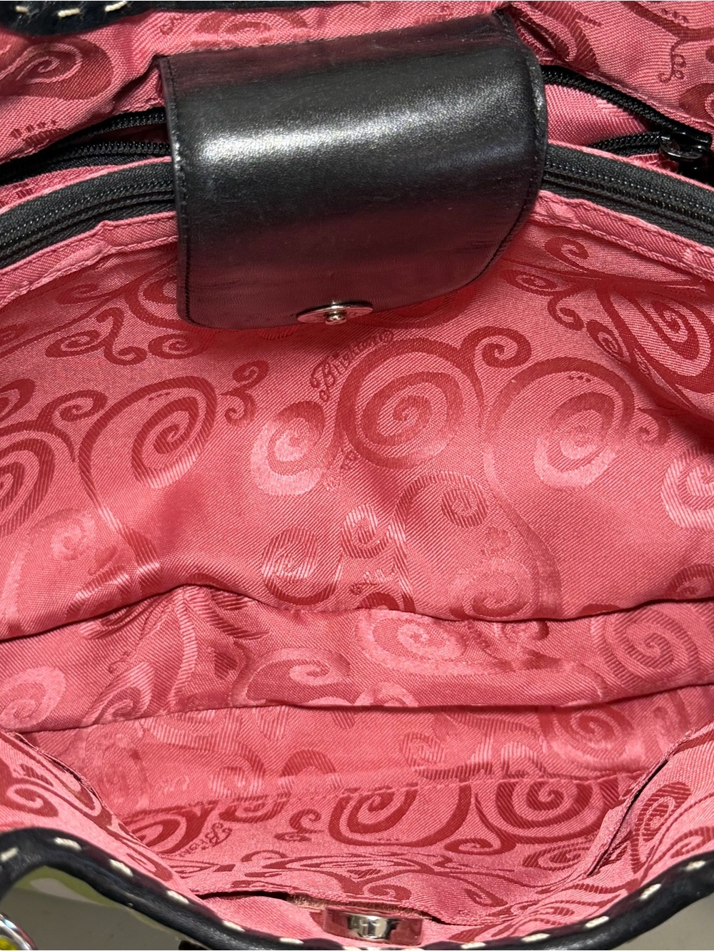 Brighton Bea Floral Canvas Leather Trim Shoulder Bag - Picture 10 of 15